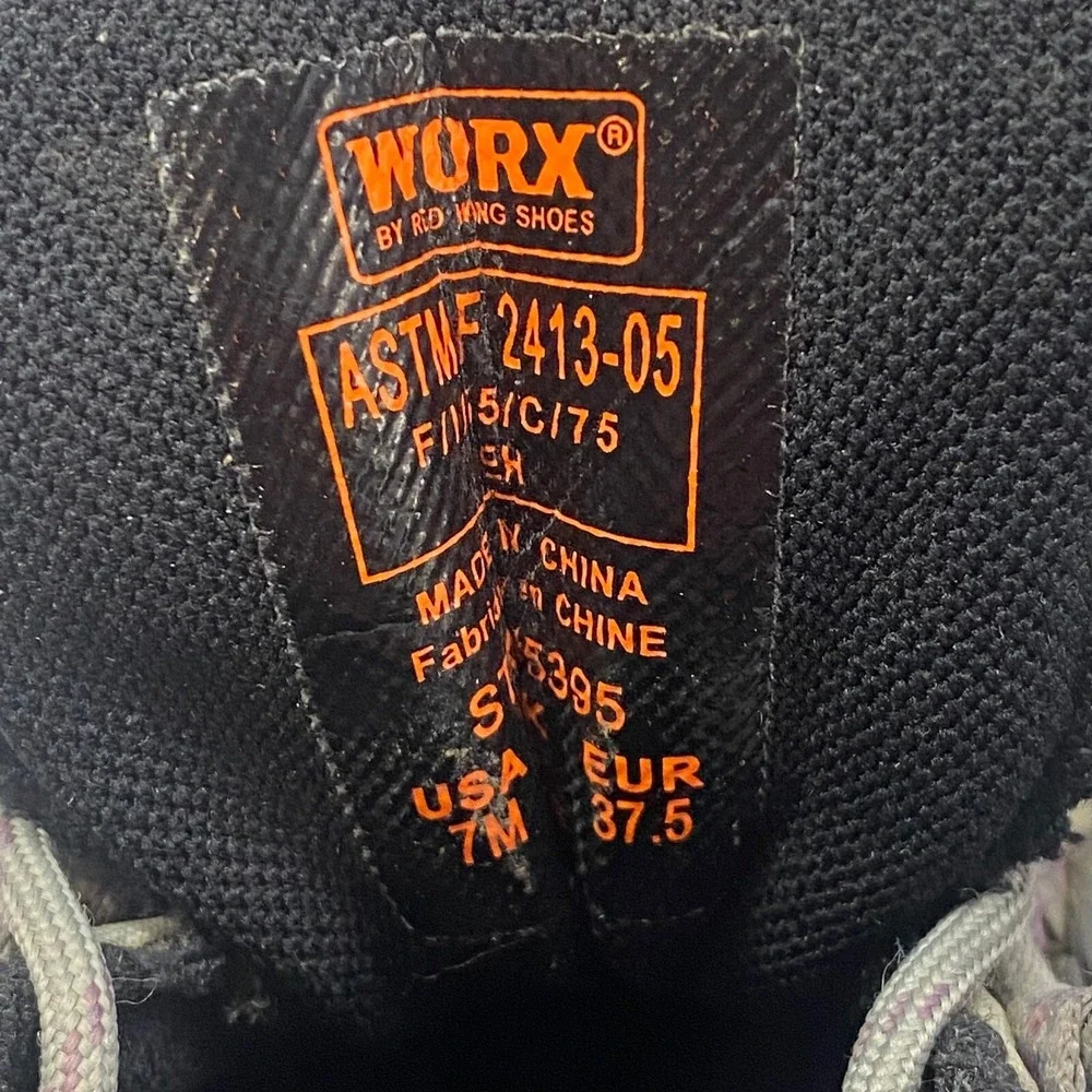 WORX Women Steel Toe Shoes Size 7 Gray Purple Red‎ Work Hiking Sneakers